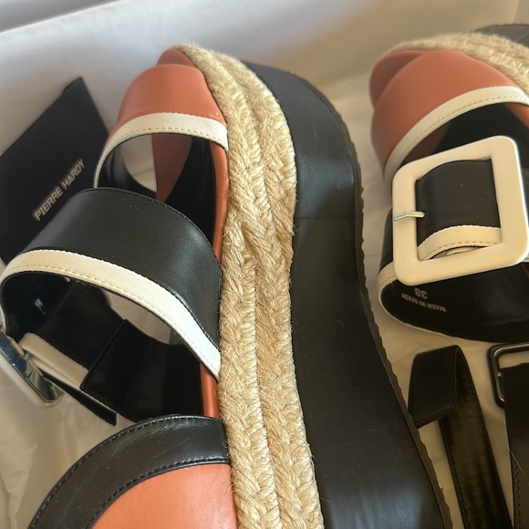 Pierre Hardy Leather Wedge Sandals - Picture 4 of 5